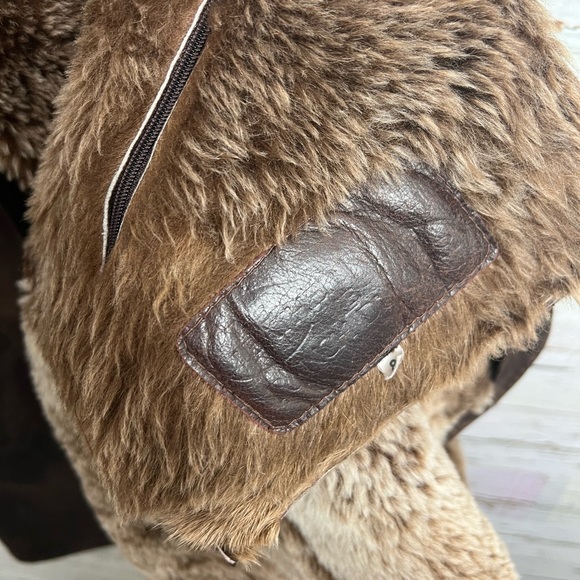 The Leather Ranch Le Ranch Du Cuir vintage jacket sheepskin brown suede size 8 - Picture 6 of 10